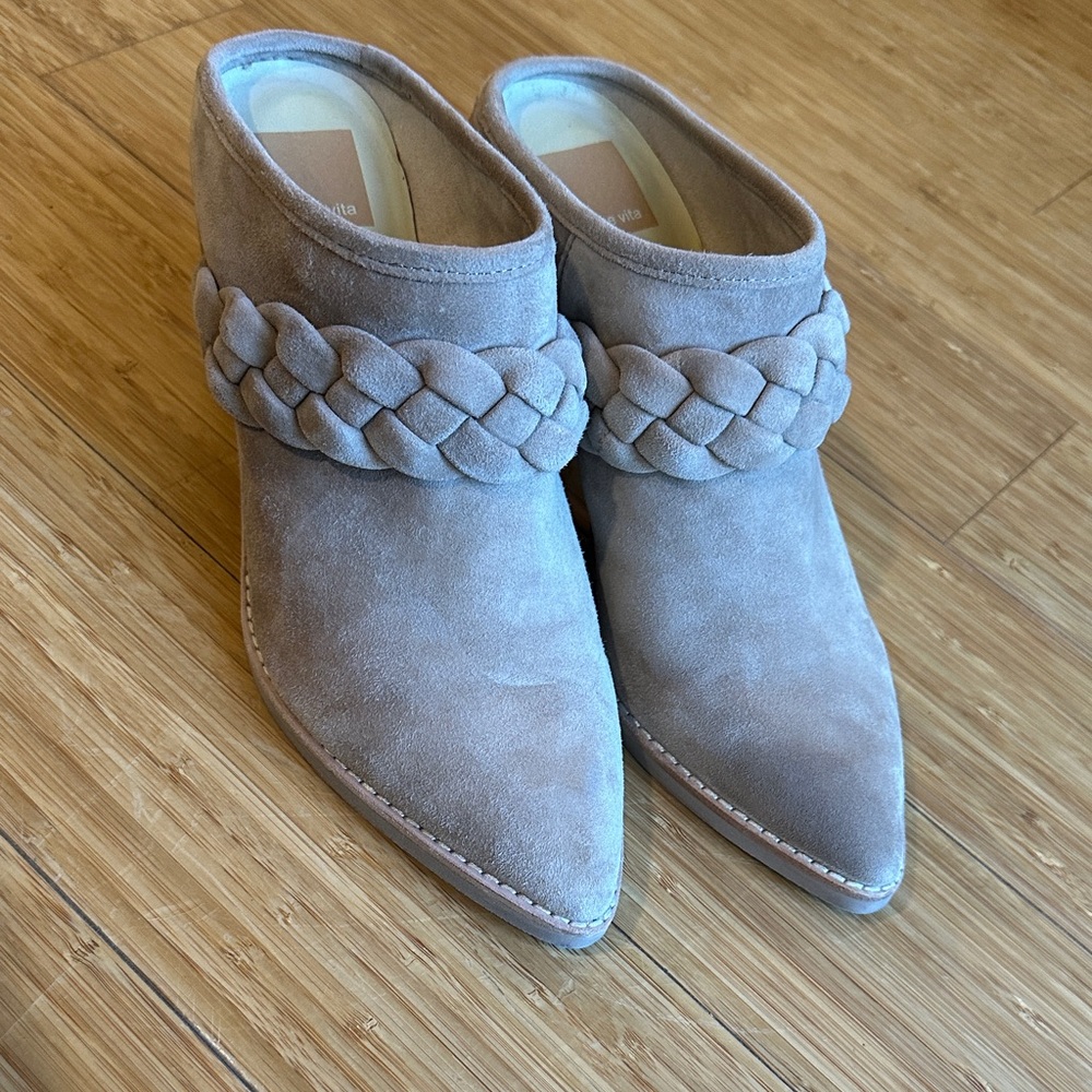 Dolce Vita Tan Braided Suede Mules